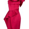 Karen Millen Leading Lady Satin Dress in Red (pink) - Lyst