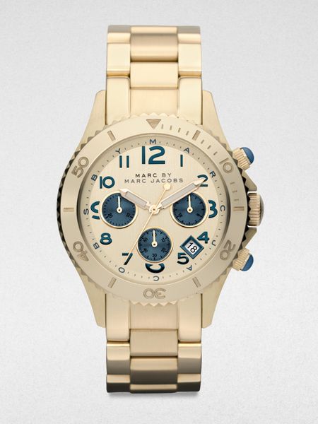 Marc By Marc Jacobs Goldtone Stainless Steel Chronograph Watch in Gold - Lyst