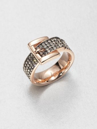 Michael Kors Pavé Buckle Ringrose Goldtone - Lyst