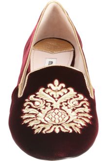Miu Miu Velvet Embroidered Slipon - Lyst
