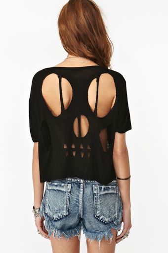 Nasty Gal Skeleton Cutout Tee - Lyst