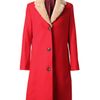 Acne Contrast Collar Coat in Red - Lyst