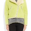 Acne Rita Shearling Biker Jacket in Yellow - Lyst
