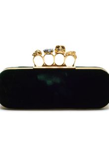 Alexander McQueen Velvet and Swarovski Crystal Box Clutch - Lyst