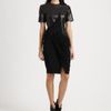 Alexander Wang Draped Leather Trim Dress in Black - Lyst
