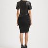 Alexander Wang Draped Leather Trim Dress in Black - Lyst