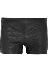 Alice + Olivia Quilted Leather Shorts