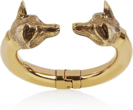 Burberry Shoes & Accessories Burnished Goldtone Fox Bracelet in Gold - Lyst