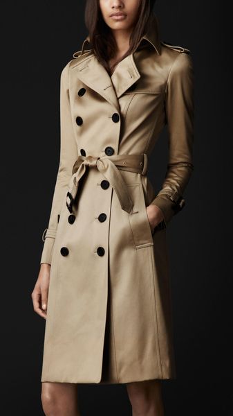Burberry Prorsum Long Cotton Sateen Trench Coat - Lyst
