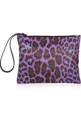 Christopher Kane Leopardprint Leather Clutch