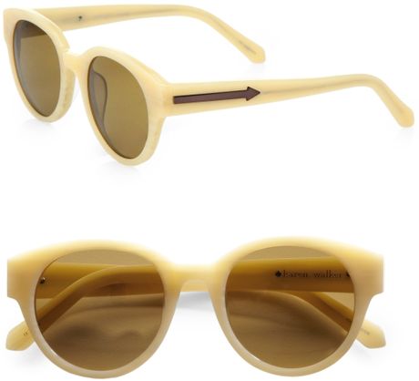 Karen Walker Anywhere Round Acetate Sunglasses in Beige (bone) - Lyst