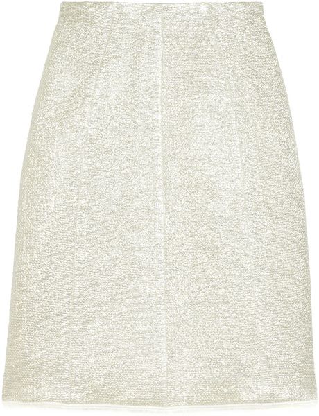 Marc Jacobs Metallic Woolblend Bouclé Skirt in Beige (cream) - Lyst