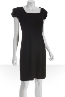 Black Shift Dress on Max Cleo Black Black Stretch Knit Jersey Nicole Cap Sleeve Shift Dress