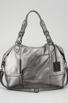Olivia Harris Metallic Unzipped Satchel - Lyst