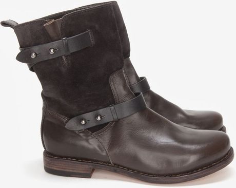 Rag & Bone Leathersuede Moto Boots Dray Grey in Gray (grey) - Lyst