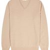 Reiss V Neck Waffle Jumper in Beige for Men (dusty blush) - Lyst