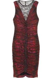 Roberto Cavalli Ruched Snakeprint Stretchjersey Dress - Lyst