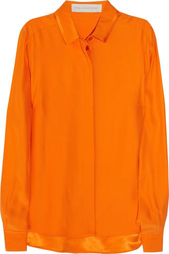 Stella McCartney Dorsey Satintrimmed Silk Shirt - Lyst