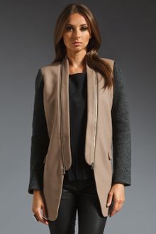Tibi Cashmere Knit Coat in Bisqueheather Grey - Lyst