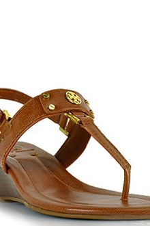 Tory Burch Robinson Honey Leather Thong Wedge Sandal - Lyst