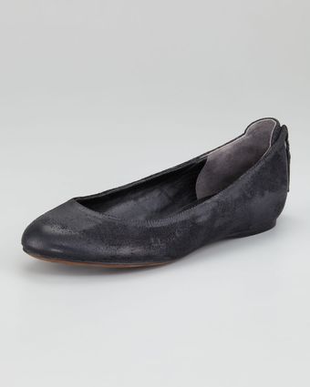 Vera Wang Lavender Hania Oiled Suede Ballerina Flat - Lyst