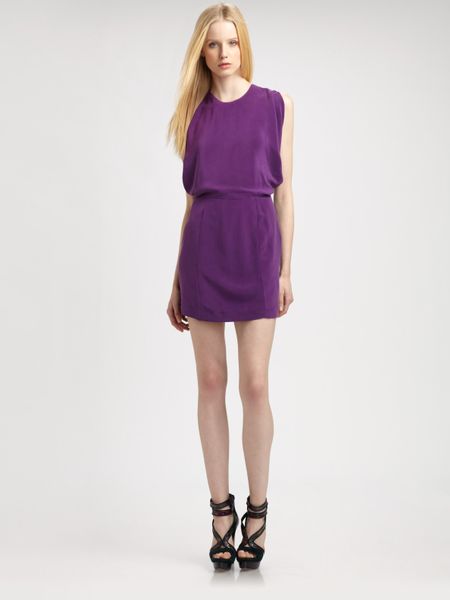Wren Silk Kimono Dress in Purple