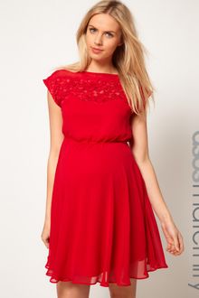 Asos Maternity Lace Insert Skater Dress - Lyst