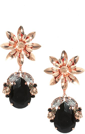 Asos Flower Jewel Drop Earrings - Lyst