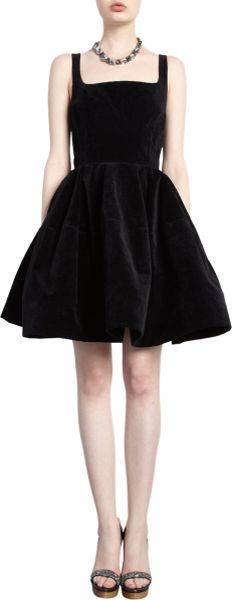 Lanvin Velvet Tank Dress in Black - Lyst
