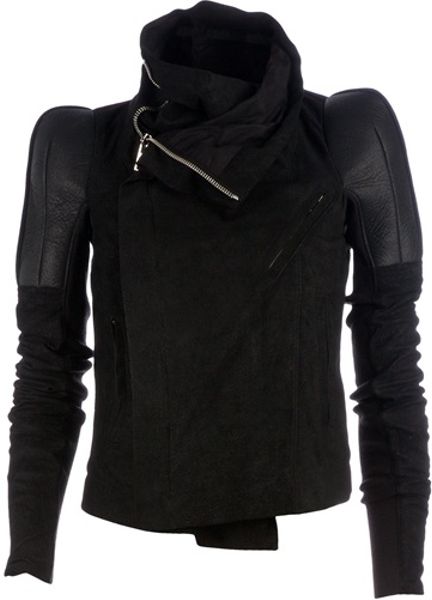 Rick Owens Fitted Leather Jacket in Black - Lyst