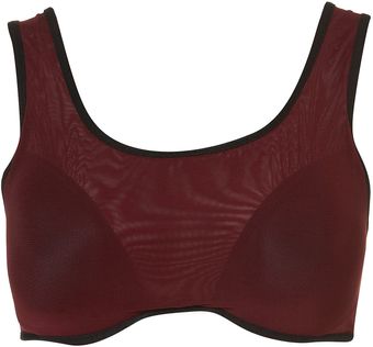 Topshop Oxblood Sporty Crop Top - Lyst