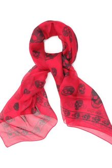 Alexander McQueen Cherryblack Silk Skull Scarf - Lyst