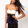 Asos Collection Asos Corset Top with Peplum and Bow in Blue (multi) - Lyst