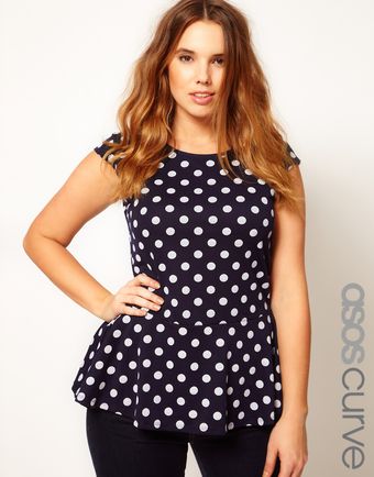 Asos Curve Exclusive Jersey Peplum in Spot Print - Lyst