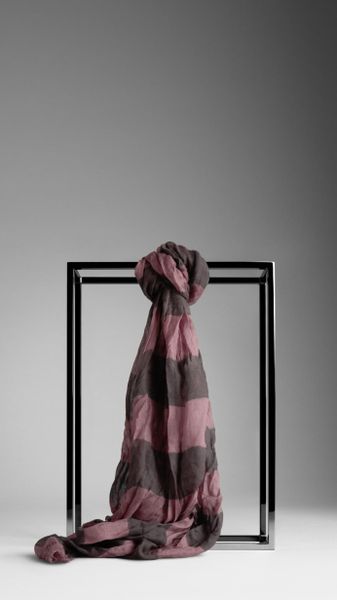 Burberry College Stripe Scarf in Purple (black pearl) - Lyst