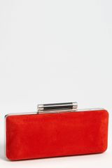Diane Von Furstenberg Tonda Suede Patent Leather Clutch