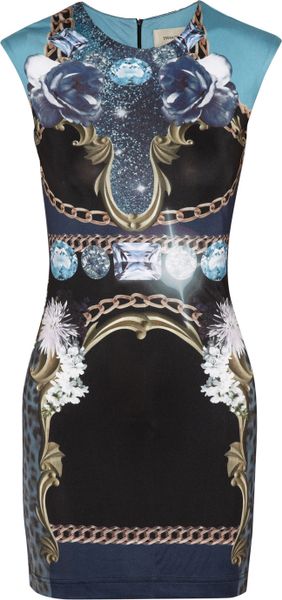 Emma Cook Jade Printed Satin-jersey Mini Dress - Lyst