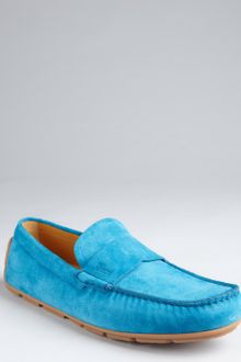 Gucci Blue Suede Driving Loafers - Lyst