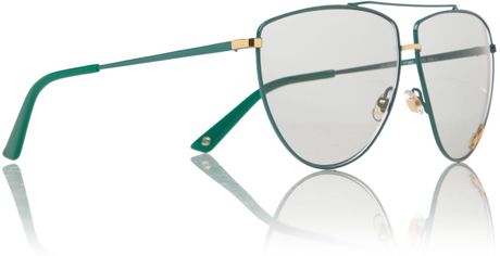 Gucci Ladies S Aviator Sunglasses in Green (blue) - Lyst