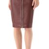 Hakaan Leather Zip Front Pencil Skirt in Brown (bordeaux) - Lyst