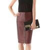 Hakaan Leather Zip Front Pencil Skirt in Brown (bordeaux) - Lyst