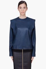 Hakaan Navy Leather Cerenus Top