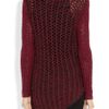 Helmut Lang Chunky Openknit Woolblend Sweater in Red (bordeaux) - Lyst