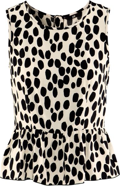 H&m Blouse in Beige - Lyst
