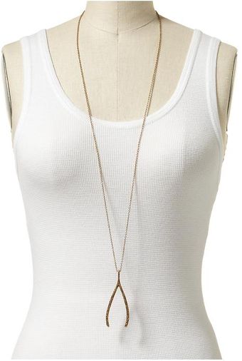 House Of Harlow Engraved Wishbone Pendant - Lyst