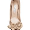 Oscar De La Renta Flower Peep Toe Heel in Beige - Lyst