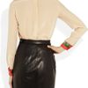 Preen Strawberry Cotton Trimmed Silk Crepe De Chine Blouse in Beige (ivory) - Lyst