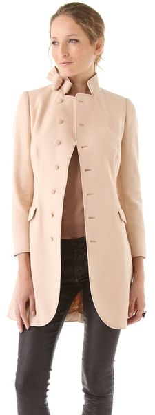 RED Valentino Bow Collar Long Coat - Lyst