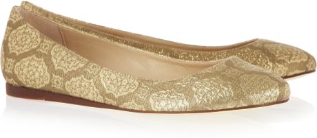 Stella Mccartney Brocade Ballet Flats in Gold - Lyst