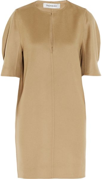 Yves Saint Laurent Cashmerefelt Dress in Beige (camel) - Lyst